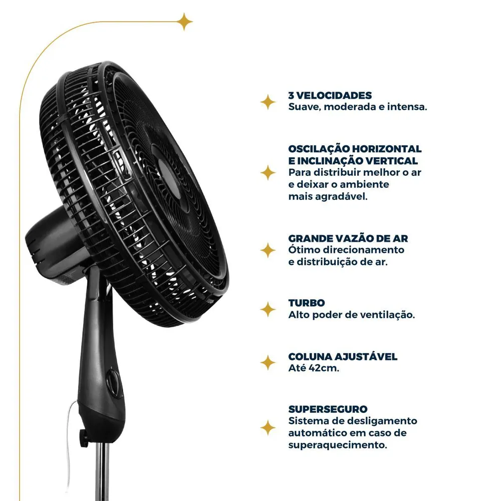 Ventilador de Coluna Britânia Maxx Force BVT450 40cm 6 Pás 3 Velocidades 110V — foto 4