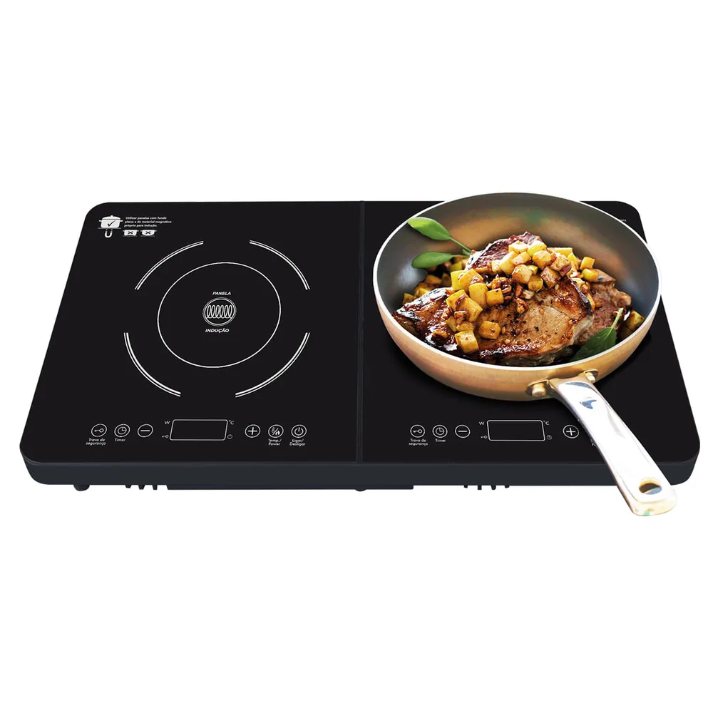 Cooktop de Indução Portátil Philco PCT20P 2 Bocas 8 Níveis de Potência 110V — foto 3