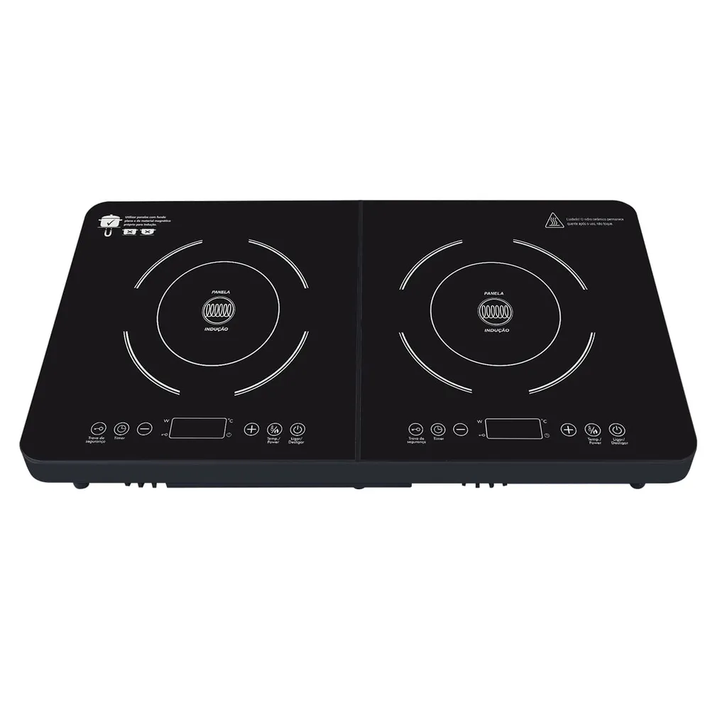 Cooktop de Indução Portátil Philco PCT20P 2 Bocas 8 Níveis de Potência 110V — foto 4