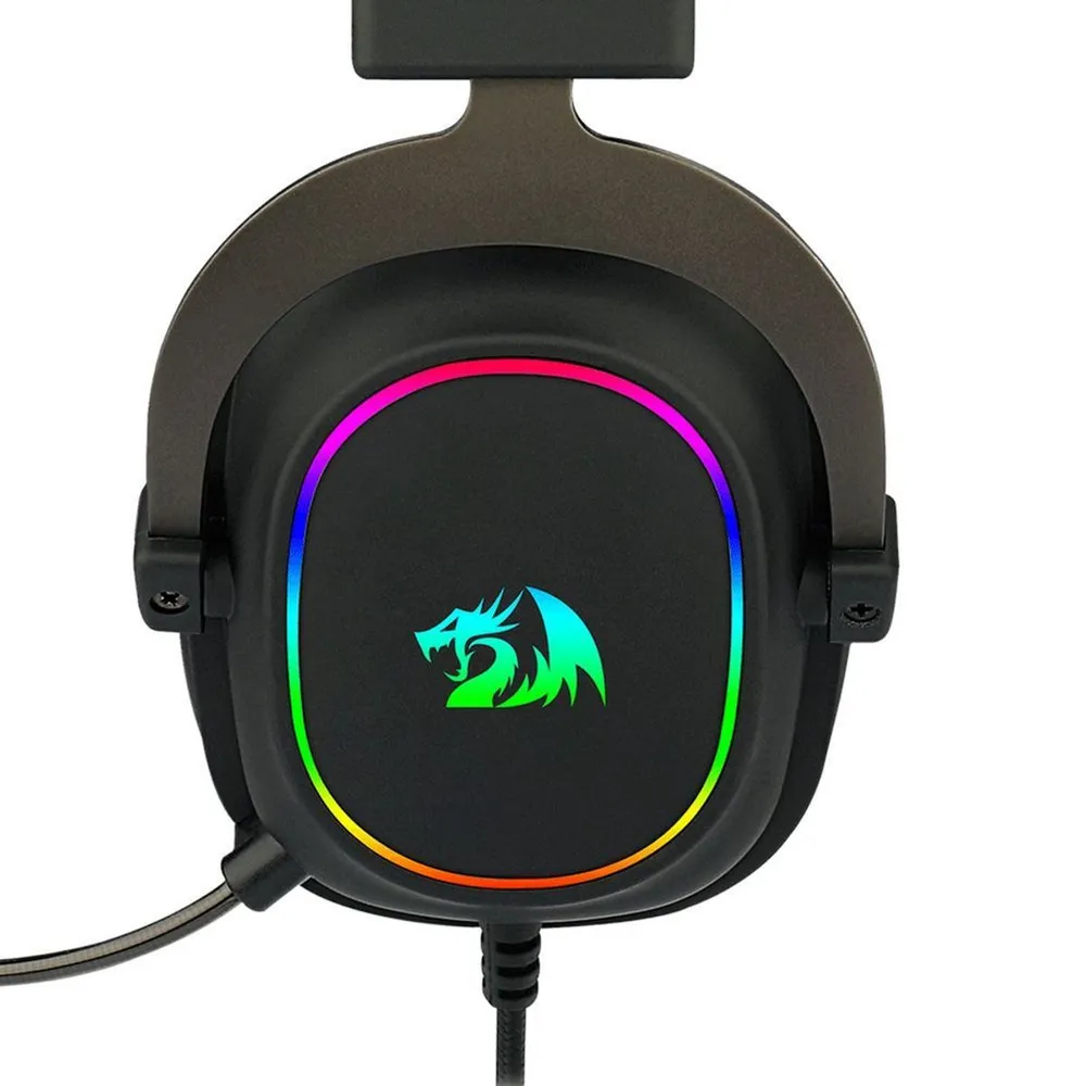 Headset Gamer Redragon Zeus X Chroma Mk.II, RGB, Som Surround 7.1, Drivers 53mm, USB, Preto e Vermelho - H510-RGB — foto 4