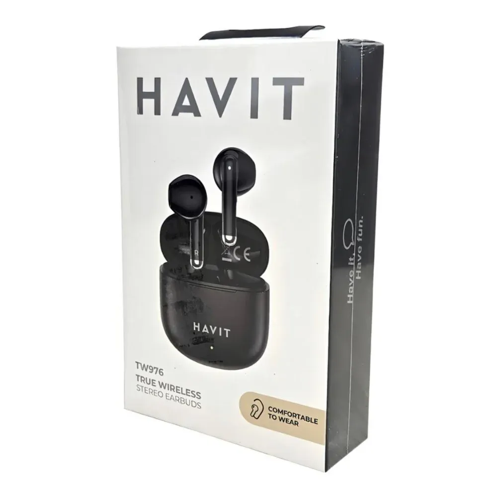 Fone de Ouvido Bluetooth Havit TW976 TWS Intra-auricular com Estojo Preto — foto 2