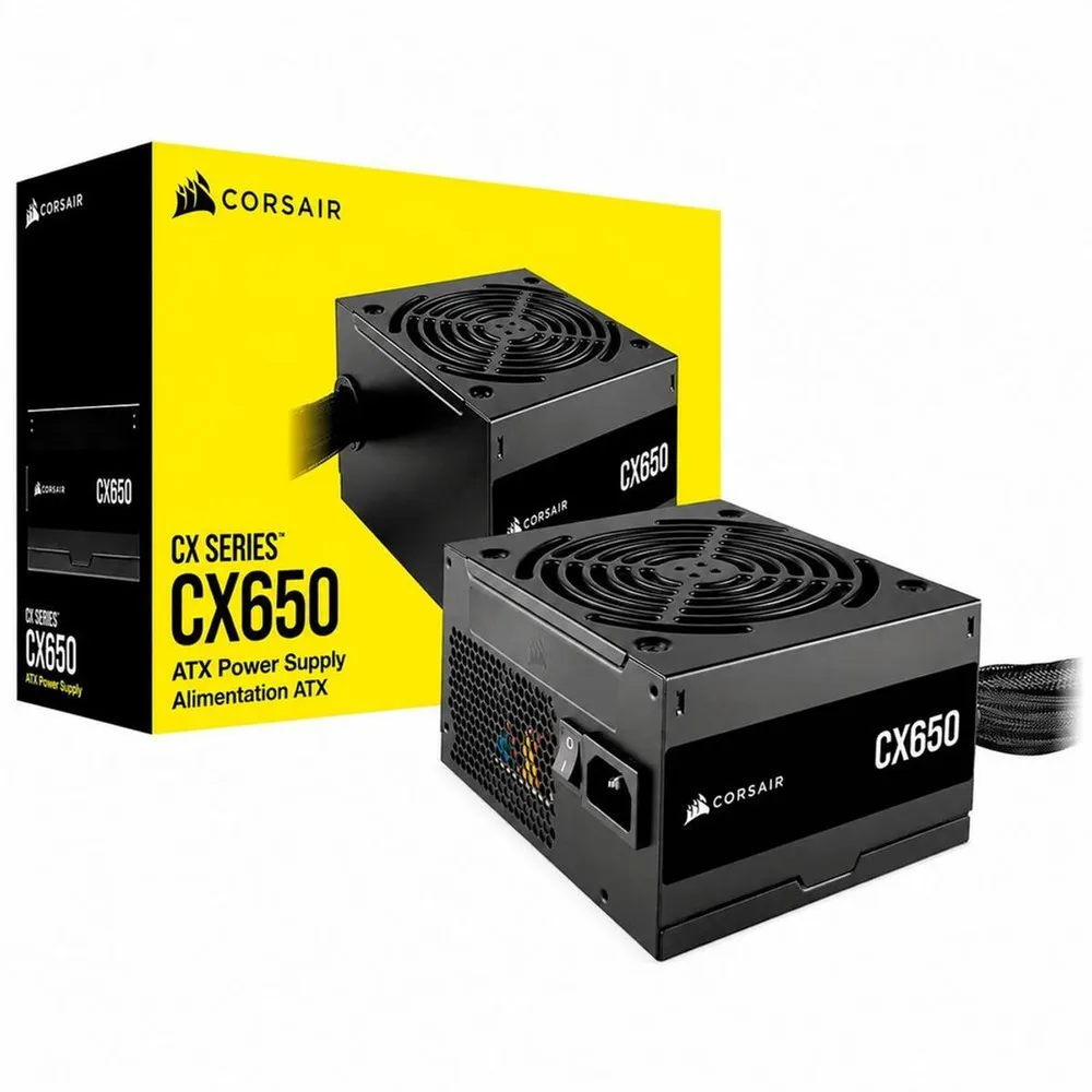 Fonte Corsair CX Series CX650 650W - 80 Plus Bronze, PFC Ativo, ATX, Ventoinha 120mm, Preto - CP-9020278-BR — foto 2