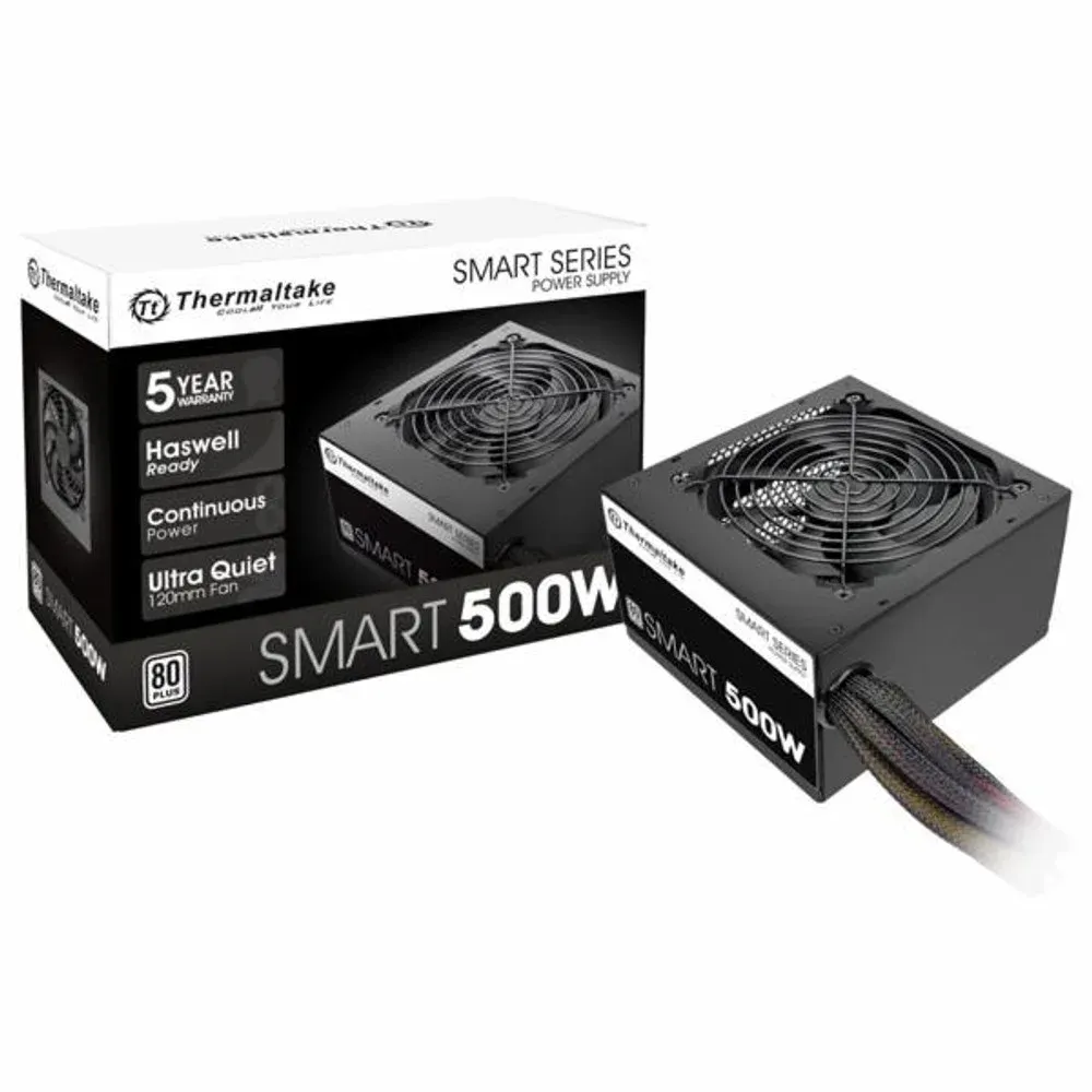 Fonte Thermaltake Smart Series 500W, 80 Plus White, PFC Ativo, Cabos Flat, ATX 12V - PS-SPD-0500NPCWBZ-W — foto 2