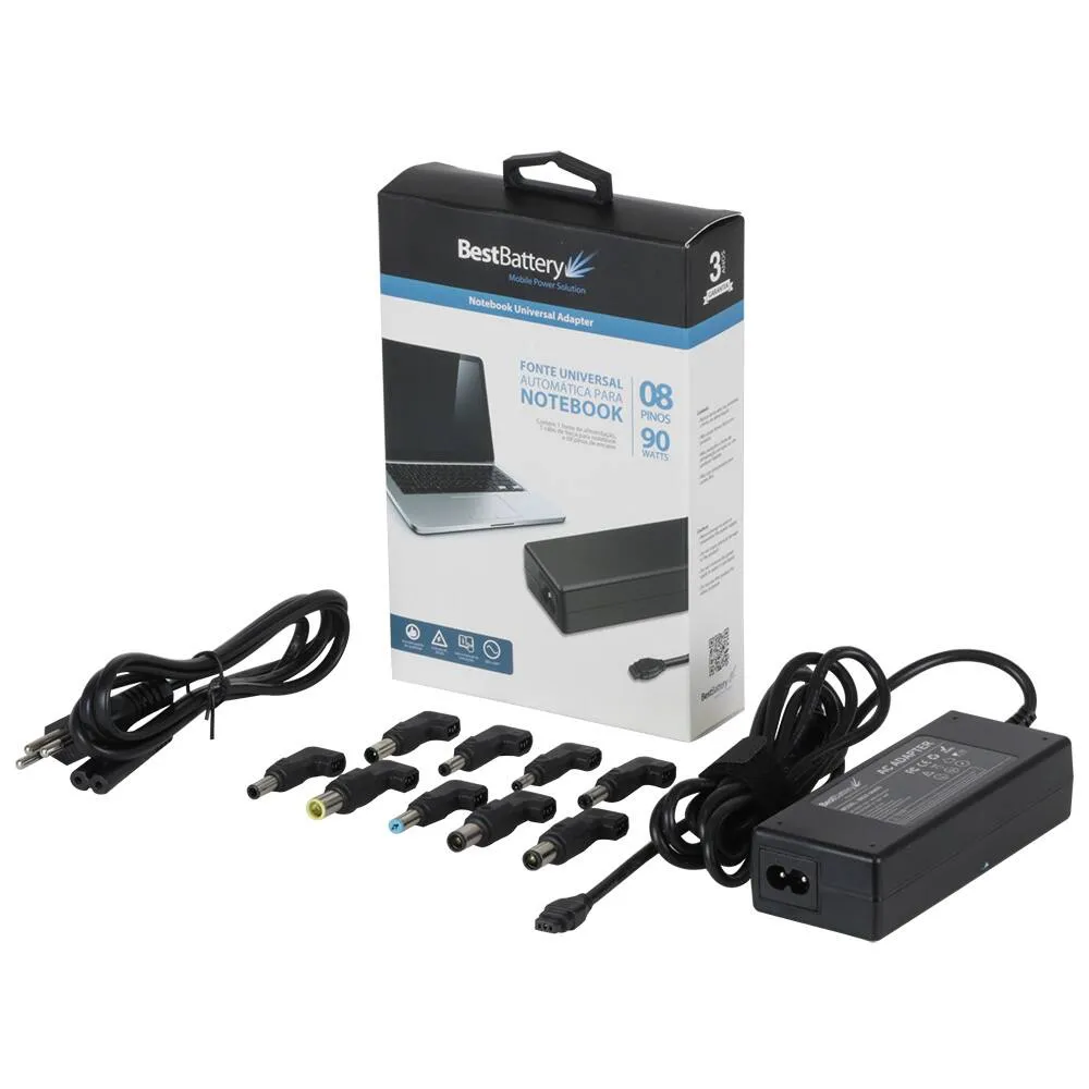 Fonte Carregador Universal Notebook BestBattery UN890 90W Bivolt com USB — foto 4