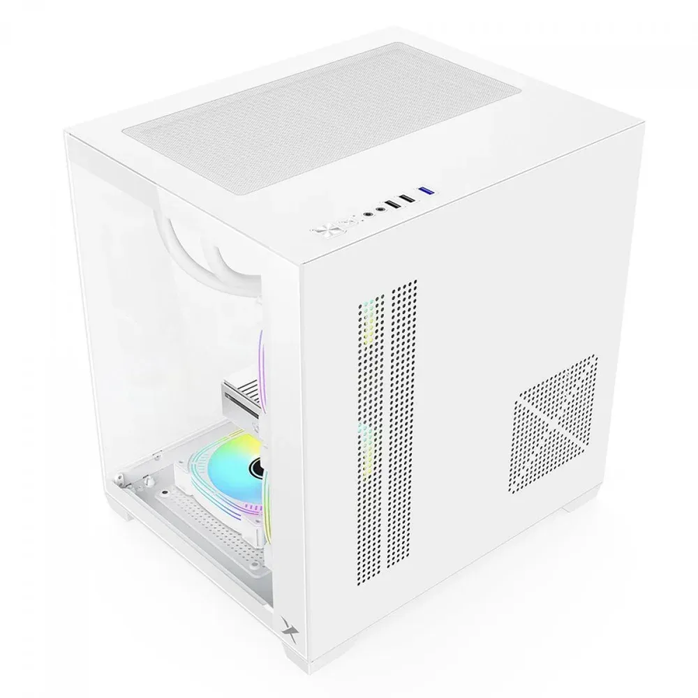 Gabinete Gamer BRX Xtreme Glacier Mid Tower, Micro-ATX, Vidro Temperado, 3 Fans, Branco - R41W — foto 3