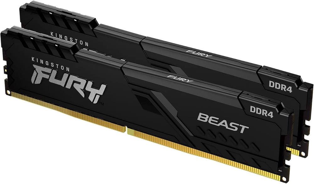 Memória Kingston Fury Beast 16GB (2x8GB) DDR4 3600MHz CL17 Preta - KF436C17BBK2/16
