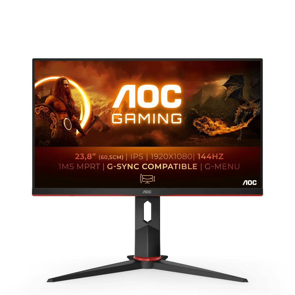 Monitor Gamer AOC Hero 23.8" IPS Full HD 144Hz 1ms FreeSync VGA/HDMI/DP Ajuste de Altura - 24G2/BK — foto 2