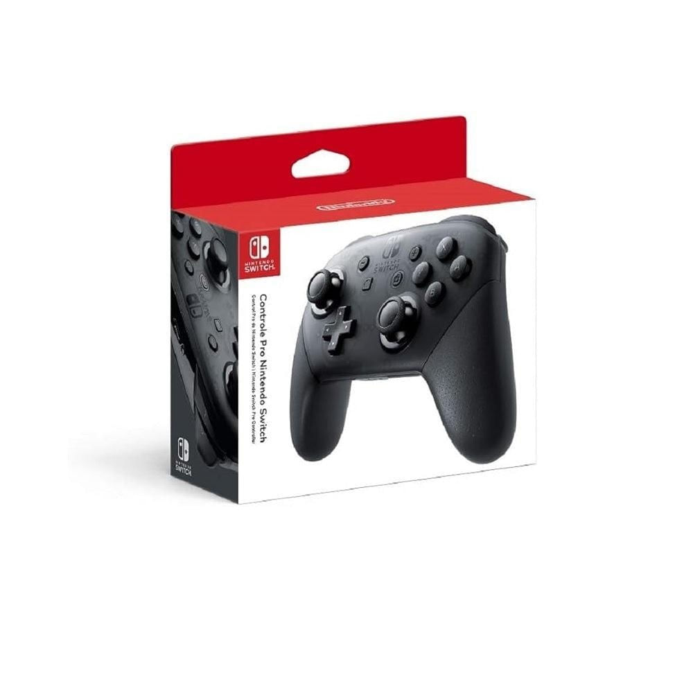 Controle Sem Fio Nintendo Switch Pro Controller Preto com HD Rumble e NFC