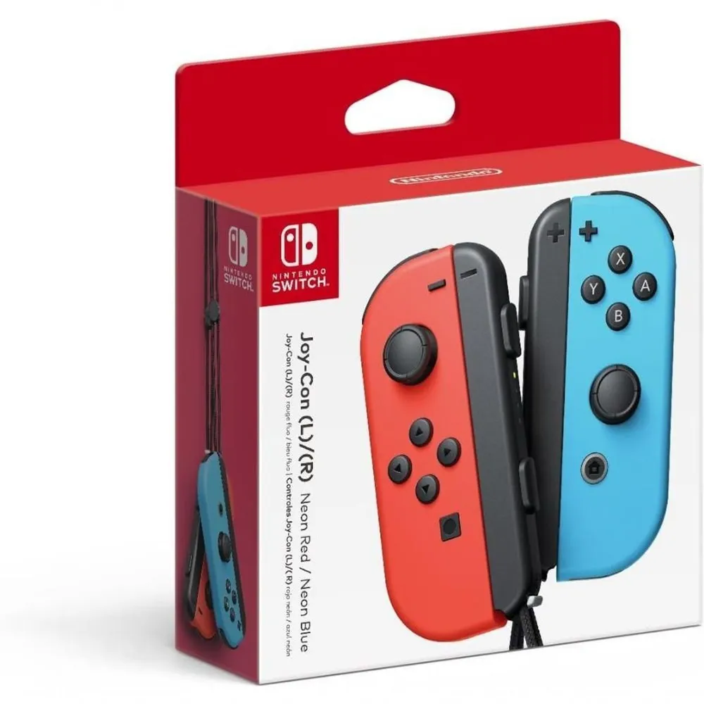 Controles Nintendo Switch Joy-Con Par Azul Neon e Vermelho Neon com Alças — foto 2