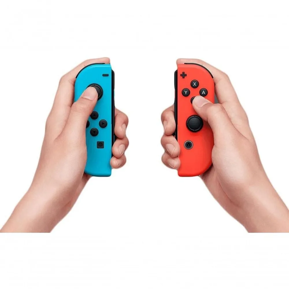 Controles Nintendo Switch Joy-Con Par Azul Neon e Vermelho Neon com Alças — foto 3