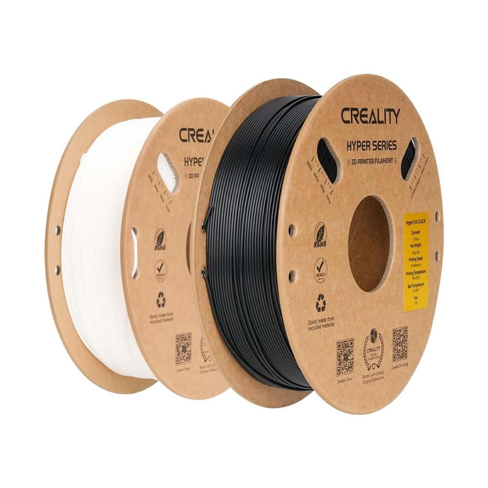 Kit Filamento Creality Hyper PLA Branco e Preto 2 kg 1,75 mm 3301010392