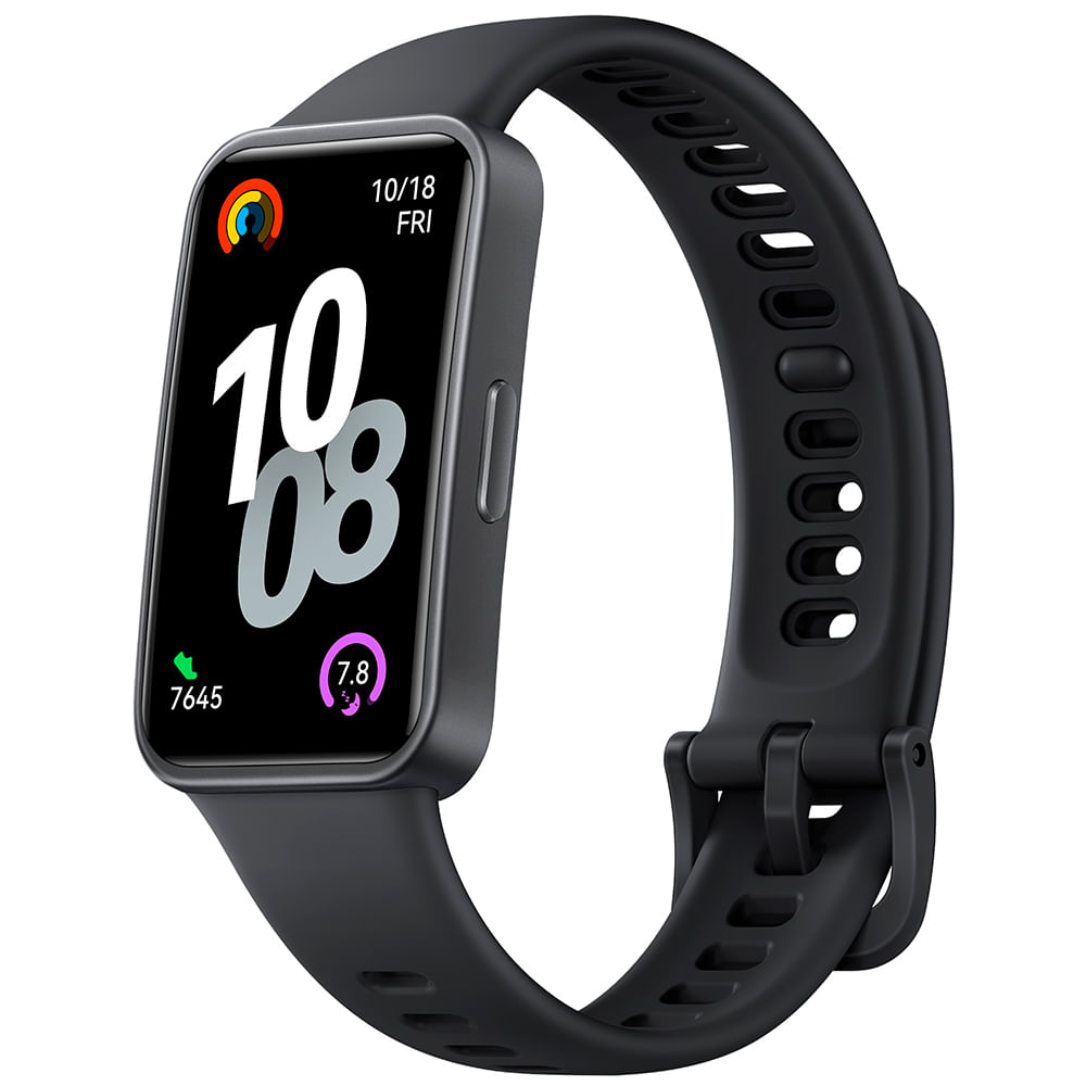 Smart Band Huawei Band 10 Tela AMOLED 1,47 Pol Caixa em Alumínio Pulseira Fluoroelastômero Preto