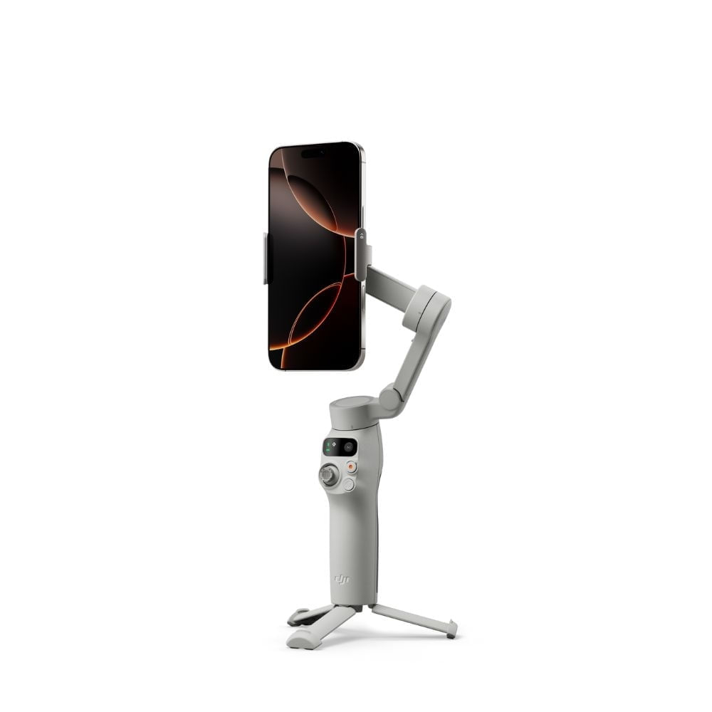 Estabilizador para Smartphone DJI Osmo Mobile 7 3 Eixos com ActiveTrack 7.0 Haste Extensora e Tripé Integrados Cinza