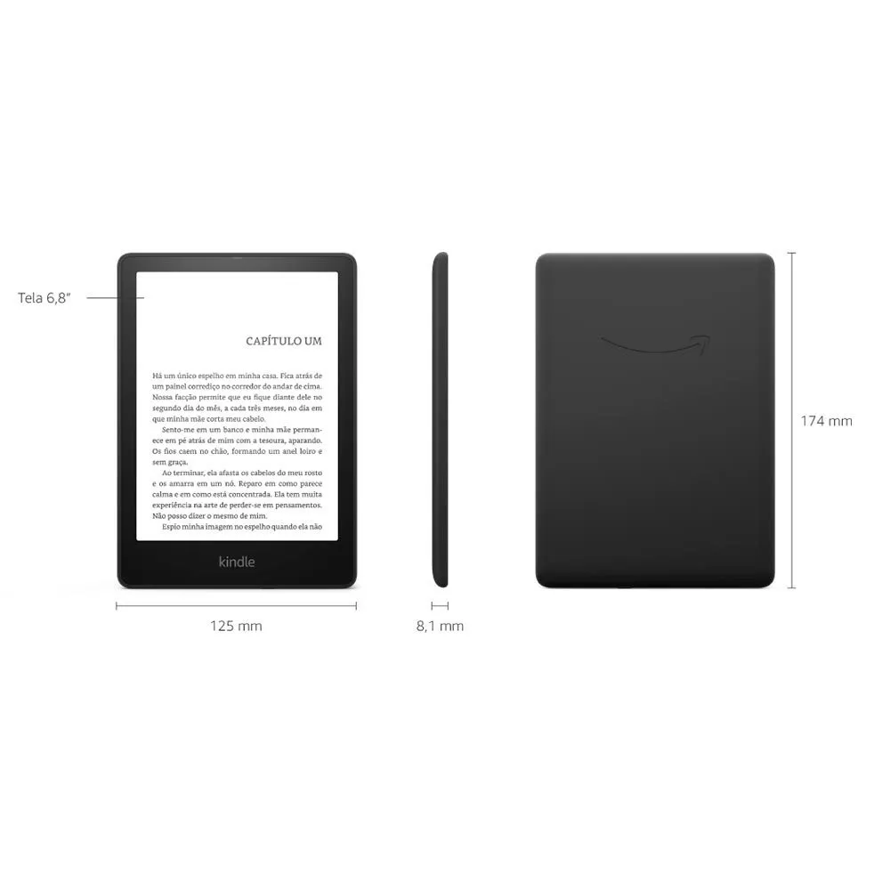 Leitor Digital Kindle Paperwhite Signature Edition Amazon 32 GB Tela 7 Pol Luz Autoajustável Carregamento Sem Fio Preto — foto 3