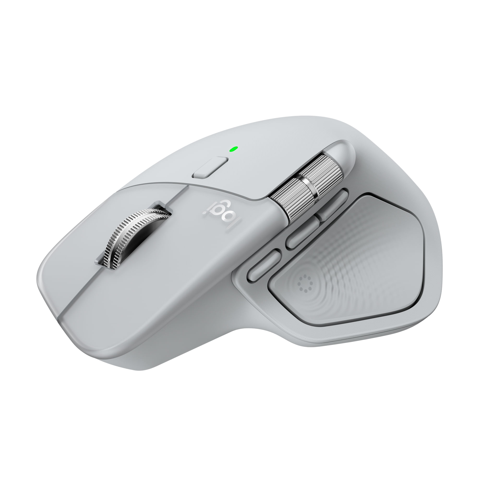 Mouse Sem Fio Logitech MX Master 4 com Feedback Tátil 8000 DPI Bluetooth e Logi Bolt Recarregável USB-C Cinza Claro