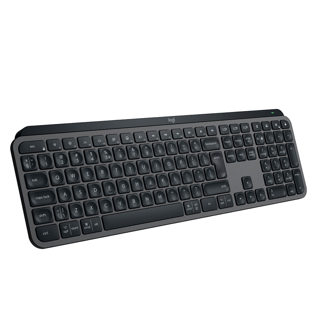 Teclado Sem Fio Logitech MX Keys S Retroiluminado Inteligente Bluetooth Recarregável USB-C Grafite