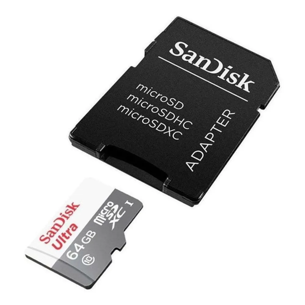 Cartão de Memória microSDXC SanDisk Ultra 64 GB Classe 10 UHS-I até 100 MB/s com Adaptador SDSQUNR-064G-GN3MA — foto 2