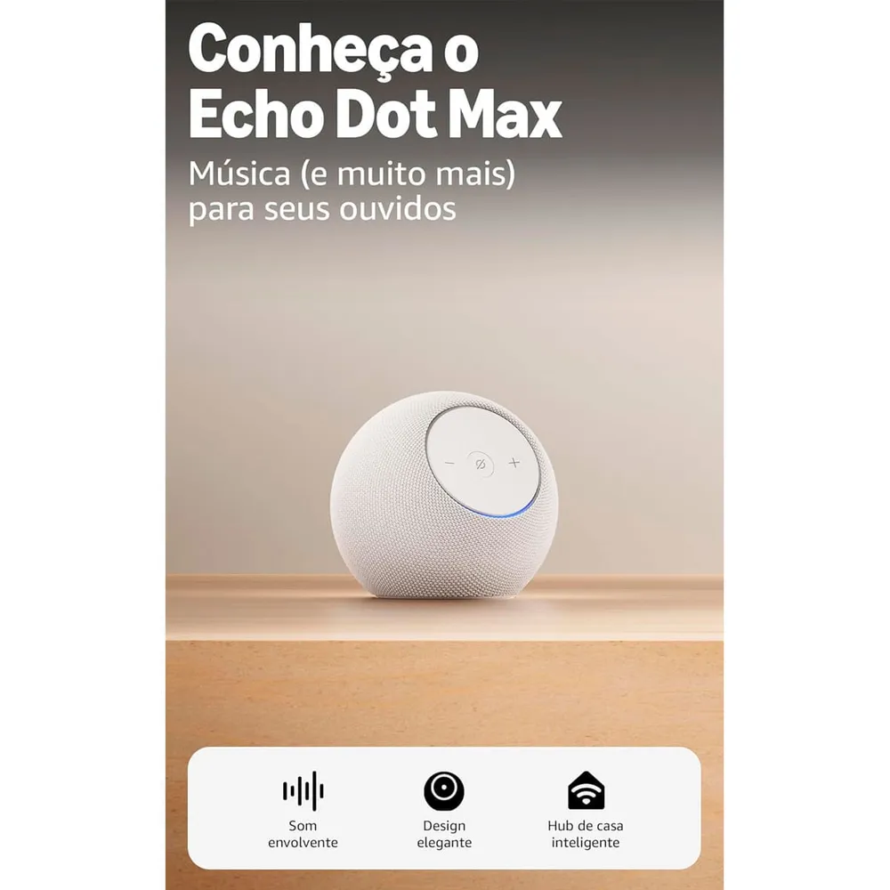 Smart Speaker Amazon Echo Dot Max com Alexa Hub de Casa Inteligente Zigbee e Matter Branco — foto 2