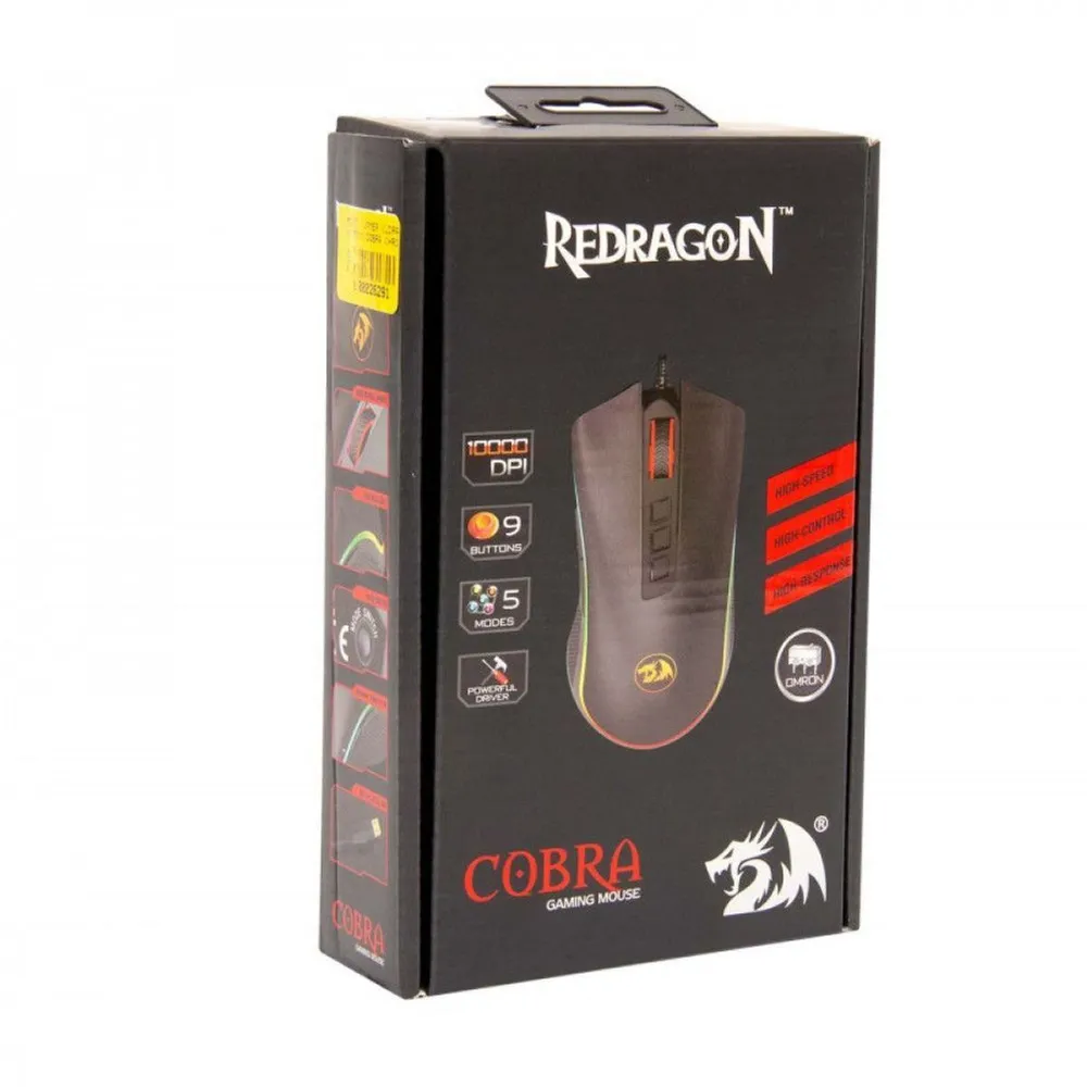 Mouse Gamer Redragon Cobra RGB, Sensor PixArt PMW3325 10000 DPI, RGB Chroma, 7 Botões Programáveis, Preto - M711 — foto 3