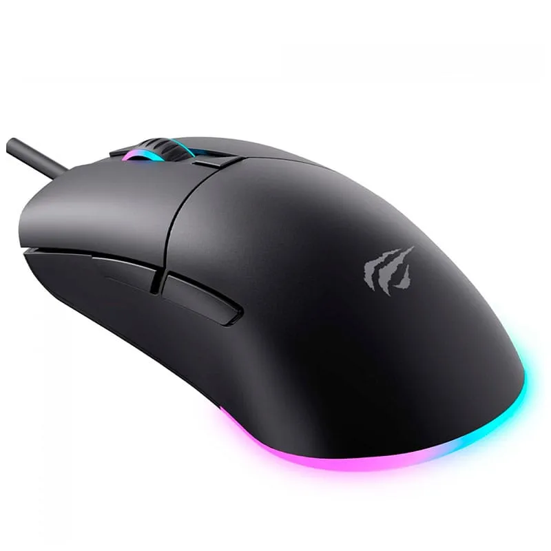 Mouse Gamer Havit MS1038 com Fio USB 8000 DPI RGB Preto — foto 4