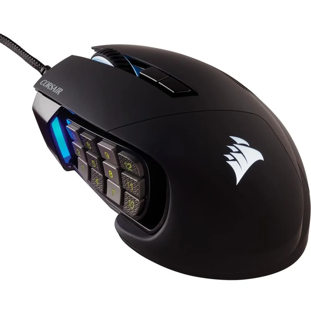 Mouse Gamer Corsair Scimitar RGB Elite 18000 DPI 17 Botões PMW3391 Preto — foto 2