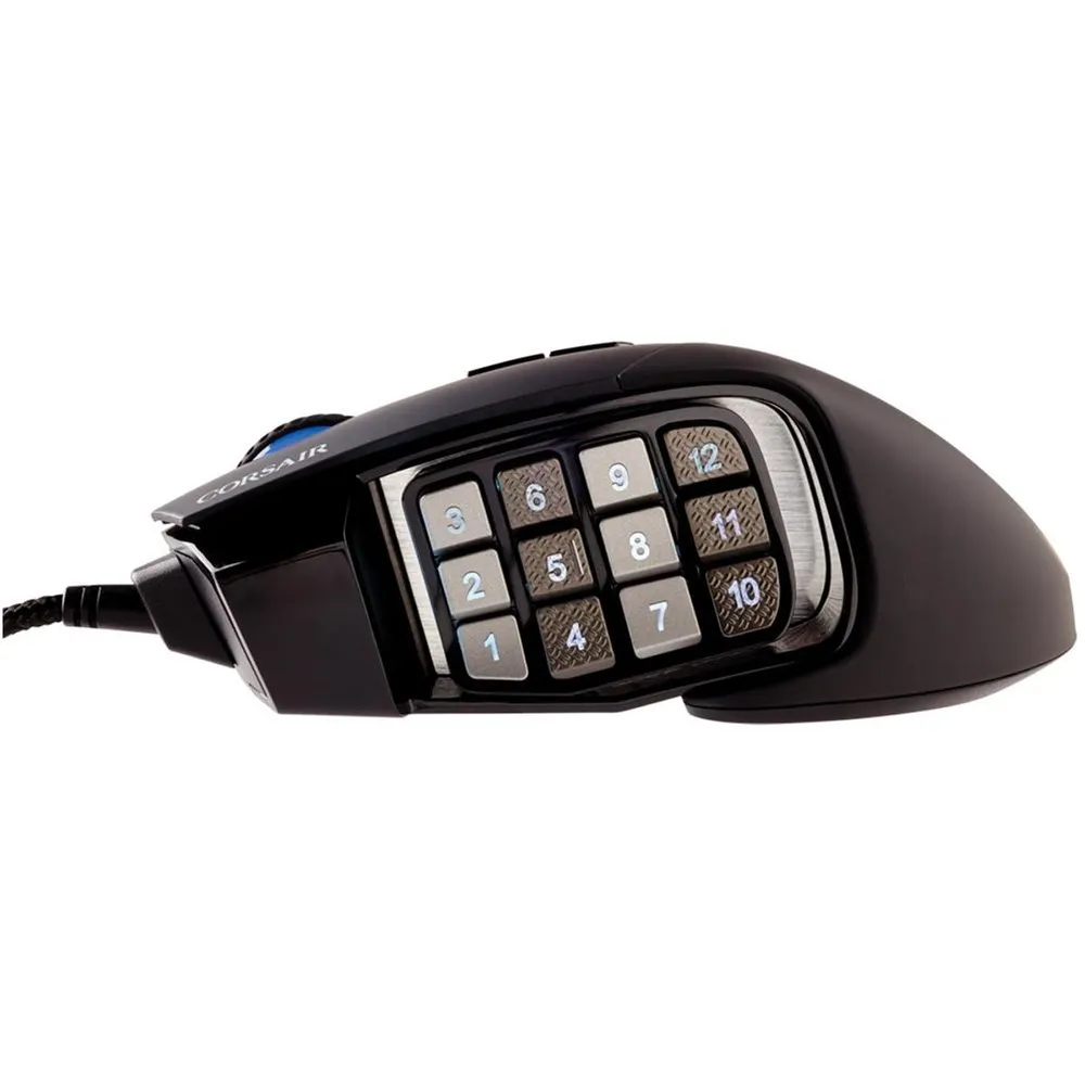 Mouse Gamer Corsair Scimitar RGB Elite 18000 DPI 17 Botões PMW3391 Preto — foto 4