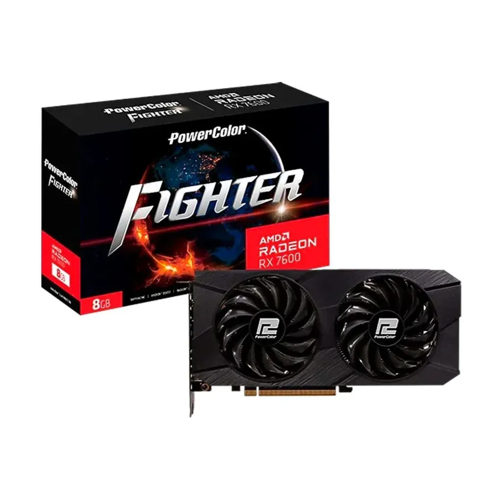 Placa de Vídeo PowerColor Fighter AMD Radeon RX 7600 8GB GDDR6 128-bit, RDNA 3, Ray Tracing, FSR, PCIe 4.0 - RX7600 8G-F — foto 2