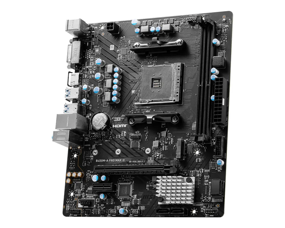 Placa-mãe MSI B450M-A PRO MAX II, AMD AM4, Micro ATX, DDR4, Chipset B450, M.2, HDMI/DVI (911-7C52-036) — foto 3