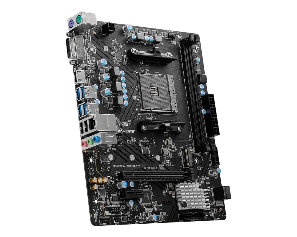 Placa-mãe MSI B450M-A PRO MAX II, AMD AM4, Micro ATX, DDR4, Chipset B450, M.2, HDMI/DVI (911-7C52-036) — foto 4