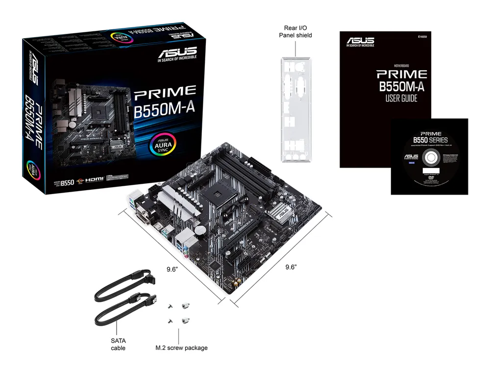 Placa-mãe ASUS PRIME B550M-A, AMD AM4, Micro ATX, DDR4, Chipset B550, Dual M.2, PCIe 4.0, DVI/D-Sub — foto 2