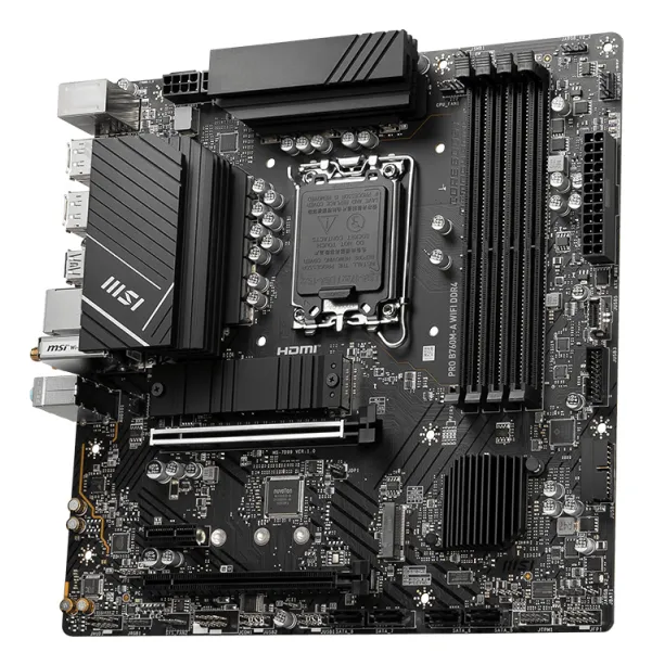 Placa-mãe MSI PRO B760M-A WiFi DDR4, Intel LGA1700, Micro ATX, DDR4, Chipset B760, Dual M.2, WiFi 6E, 2.5GbE — foto 3