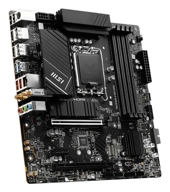 Placa-mãe MSI PRO B760M-A WiFi DDR4, Intel LGA1700, Micro ATX, DDR4, Chipset B760, Dual M.2, WiFi 6E, 2.5GbE — foto 4