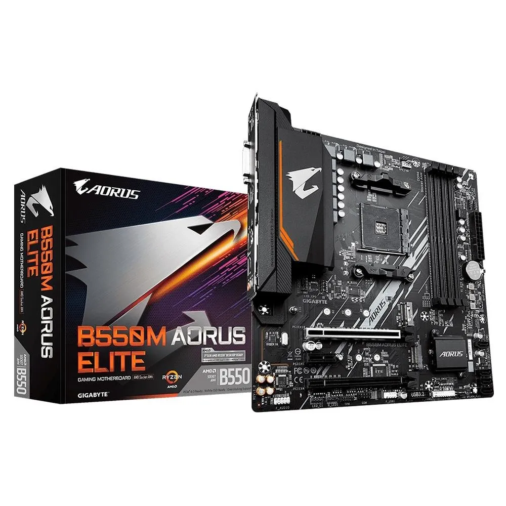 Placa-mãe Gigabyte B550M Aorus Elite AM4 Micro ATX DDR4 — foto 2