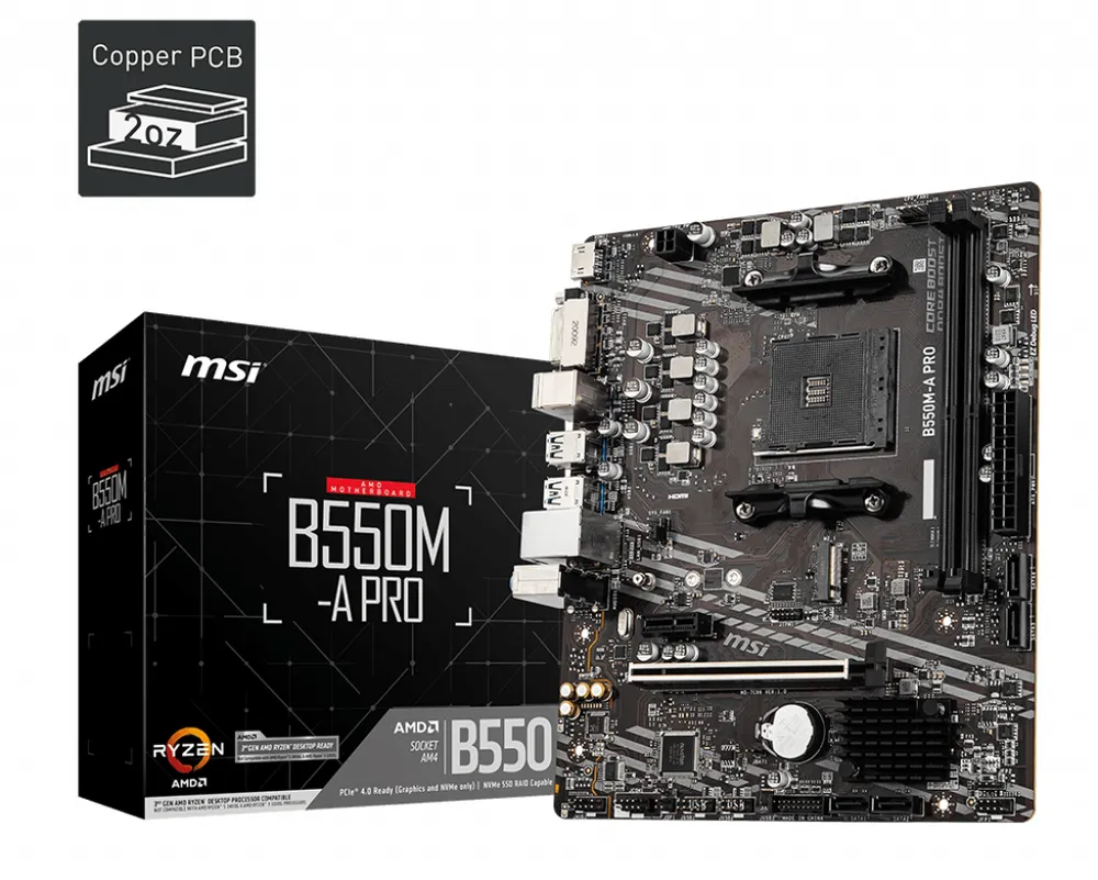 Placa-Mãe MSI B550M-A PRO AM4 Micro-ATX DDR4 M.2 PCIe 4.0 — foto 2