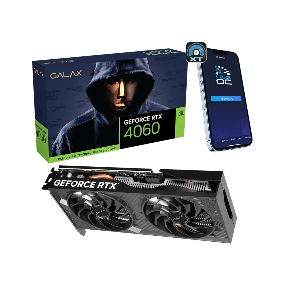 Placa de Vídeo Galax GeForce RTX 4060 1-Click OC V2 8GB GDDR6 128-bit — foto 2
