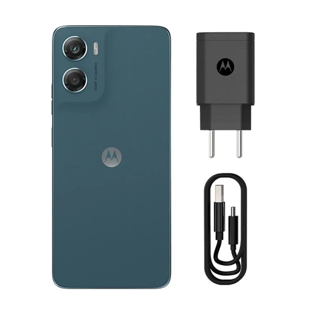 Smartphone Motorola Moto G06 4G 128GB 4GB RAM Tela 6,9" HD+ 120Hz Câmera 50MP Bateria 5200mAh Android 15 Azul Marinho — foto 4