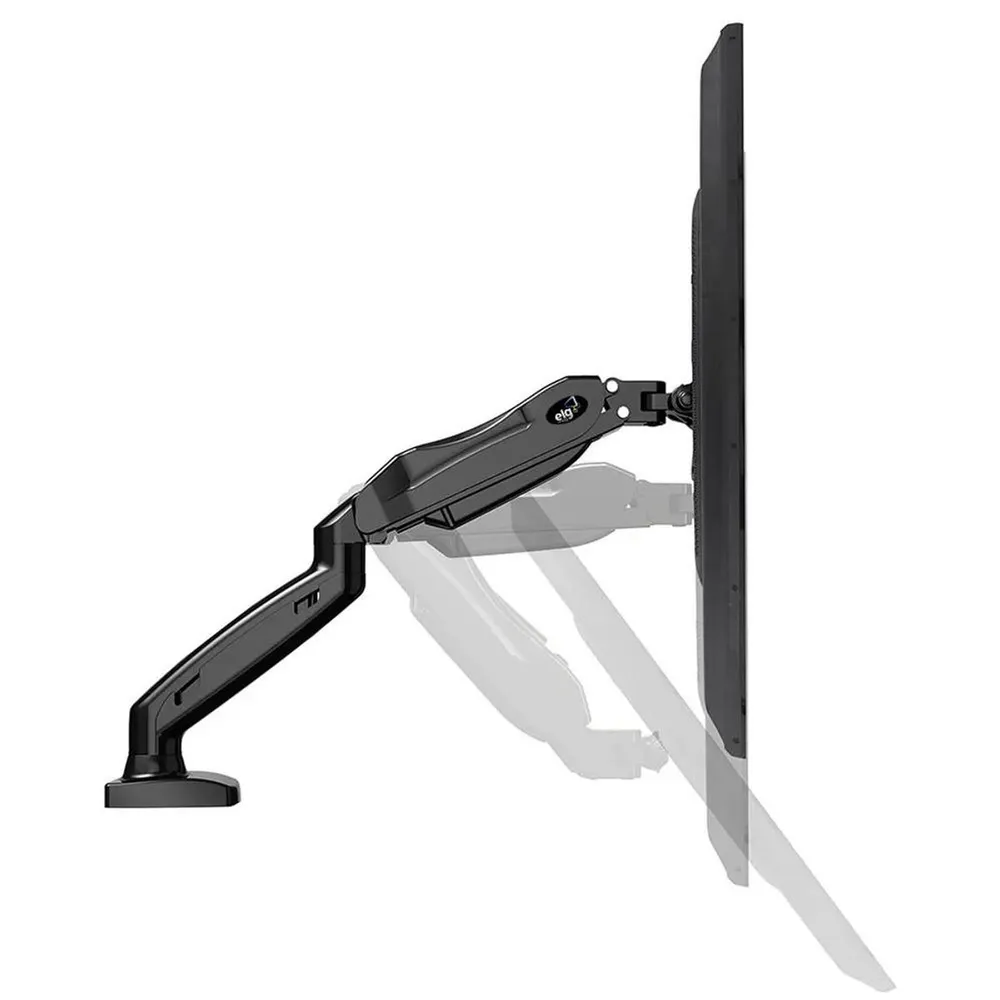 Suporte de Mesa Articulado Ergonômico ELG F80N para Monitor de 17" a 35" com Pistão a Gás, Rotação 360°, VESA, Cinza — foto 3