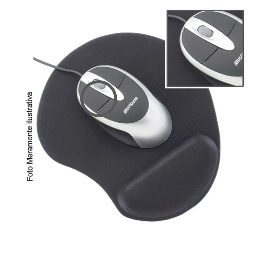 Apoio de Punho Multilaser AC024 Mouse Pad Ergonômico com Gel Preto — foto 3