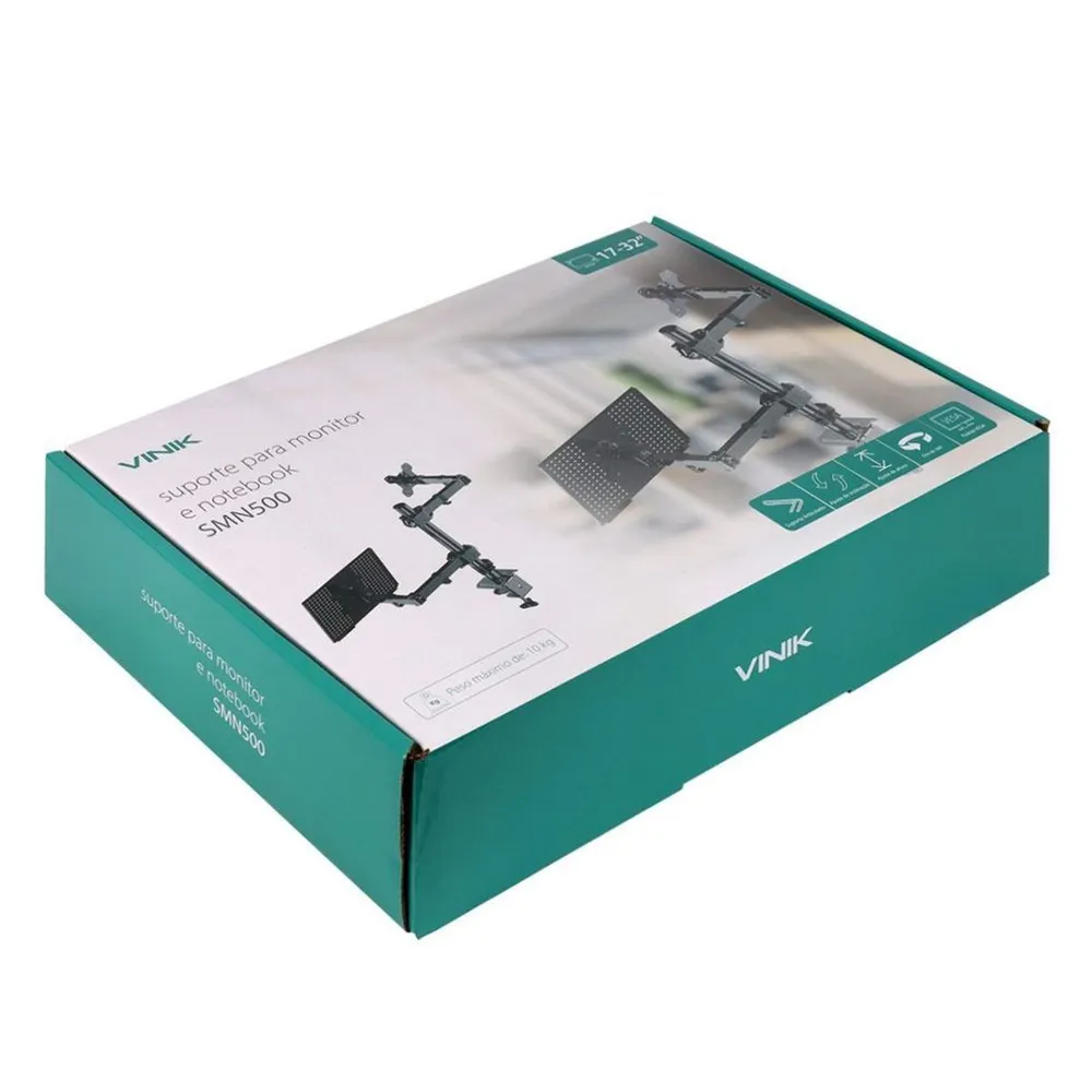 Suporte de Mesa Vinik SMN500 para Monitor e Notebook Articulação Dupla — foto 4